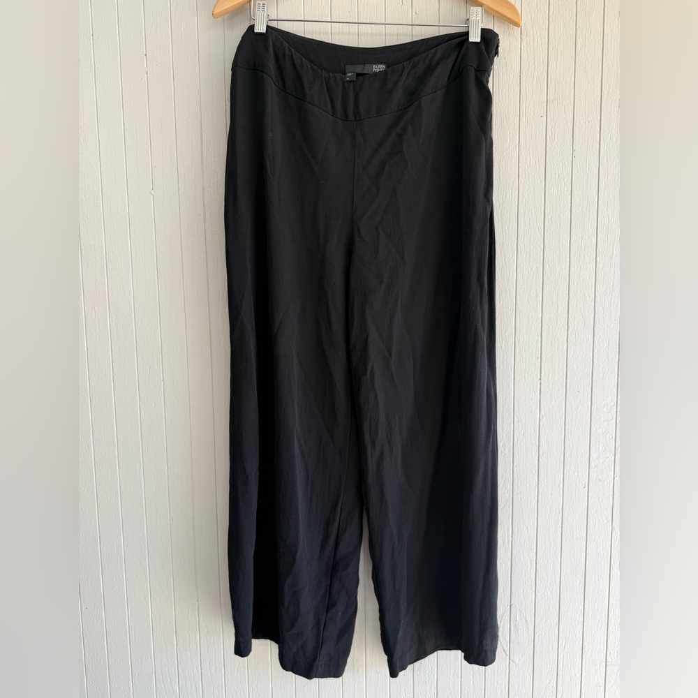 Eileen Fisher Wide Leg Crop Crepe Pant